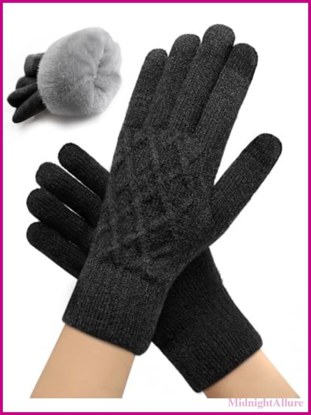 Wool Blend Touchscreen Winter Gloves Thermal Knit Cold Weather Gloves